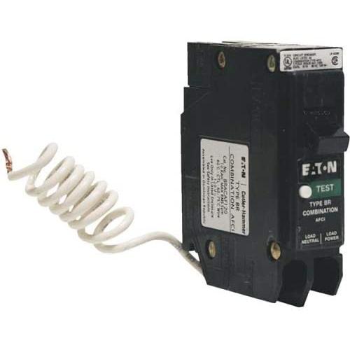 Eaton BRN120AF Breaker, 20A, 1P, 120/240V, 10 kAIC, Type BR Combo AFCI