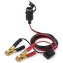 78.8 INCH DC12V 220W Car Cigarette Lighter Extension Cable Alligator Clips Connector Power Plug Socket with Fuse Tap 25A Fuse