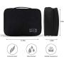 KALIM Cable Organizer Bag, Waterproof Electronic Accessories Soft Case, Traveling Wire Bag for iPad Mini Cables Phone Chargers Adapter Flash Hard Drive and More(Large/Black)