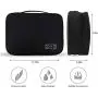 KALIM Cable Organizer Bag, Waterproof Electronic Accessories Soft Case, Traveling Wire Bag for iPad Mini Cables Phone Chargers Adapter Flash Hard Drive and More(Large/Black)