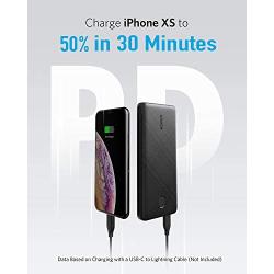 Anker USB-C Portable Charger, 18W PowerCore Slim 10000 PD, 10000mAh Power Delivery Power Bank for iPhone 12/Mini/X/XR/XS Max, S10, Pixel 3/3XL, iPad Pro 2018, and More (Charger Not Included)