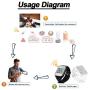 Retekess TD108 Wireless Caregiver Pager,Wrist Pager,Smart Call System,7 Prompt Modes,1 Receiver,2 Waterproof Call Button for Hospital,Clinic,Home