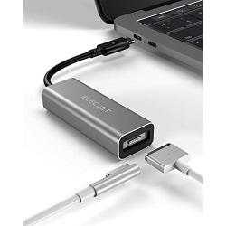 ELECJET AnyWatt USB C Adapter Compatible with MacBook MagSafe Charger, Type-C to MagSafe Converter for Thunderbolt Cinema Display Charging M1 MacBook Pro Air (Grey)