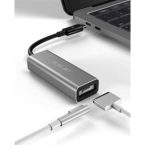 ELECJET AnyWatt USB C Adapter Compatible with MacBook MagSafe Charger, Type-C to MagSafe Converter for Thunderbolt Cinema Display Charging M1 MacBook Pro Air (Grey)