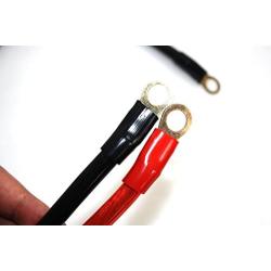 4 AWG Battery Cable Positive Negative 2 feet with Gold Plated high Conductivity 5/16 inch Ring lugs Ideal for car, Boat Battery,Solar Battery Wiring. (a Pair)