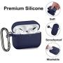 [2 Pack] SNBLK Designed for Airpods Pro Case Cover Silicone Protective Charging Case Skin with Keychain Compatible for Apple Airpods Pro 2019, (Front LED Visible) Black/Navy Blue