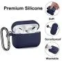 [2 Pack] SNBLK Designed for Airpods Pro Case Cover Silicone Protective Charging Case Skin with Keychain Compatible for Apple Airpods Pro 2019, (Front LED Visible) Black/Navy Blue