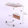 Laptop Cart 31.5'' Mobile Table Fancasa Movable Portable Adjustable Notebook Computer Stand with Wheels (Teak)