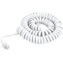 Pasow Telephone Handset Coil Cord Phone Reciever RJ9 Coiled Cable,Coiled Length 1.2 to 10 feet Uncoiled (White)