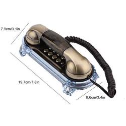 Socobeta Telephone Antique Retro Wall Mounted Telephone Corded Phone Landline Fashion Telephone for Home Hotel(Bronze)
