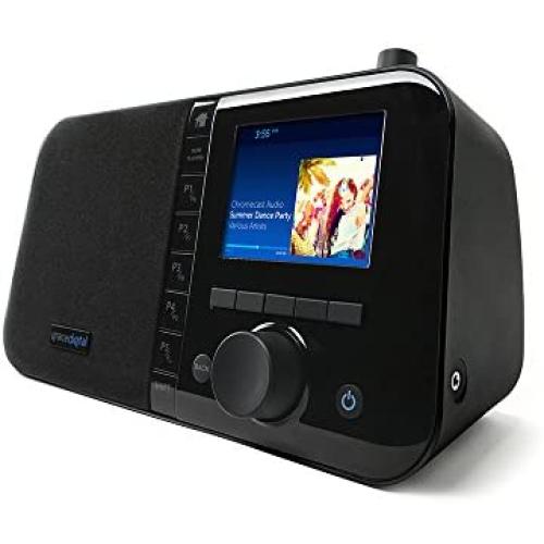 Grace Digital Mondo Elite Smart Internet Radio, Bluetooth, Wi-Fi, 7-Day Alarm – Microphone-Free (Black)