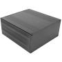 Aluminum Electronics Minibox, Lightweight Electronic Enclosure Box Brushed Black Oxide Split Type Aluminum Cooling Case Enclosure Electronic Box for Amplifier GPS(200mm)