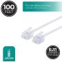Power Gear Telephone Line Cord, 100 Feet, Phone Cord, Modular Jack Ends, Works for Phone, Modem or Fax Machine, for Use in Home or Office, White, 27638