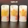 Flameless Candles Light, VEEKI Battery Candles Warm White Flameless Pillar Candles Moving Wick Flameless Candles Flickering Led Candles with Remote Control Timer Decorative Candles (Maple Leaf)