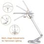 LED Desk Lamp,JUKSTG Eye-Caring Table Lamp,Adjustable Desk Light,Home Office Lamps with USB Charging Port,7 Brightness Levels 4 Lighting Modes,Blue Light Filter,Touch Control,14W Reading Lamp,Silver