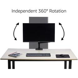 Amazon Basics Premium Single Monitor Stand - Lift Engine Arm Mount, Aluminum - Black