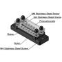 2 Row Terminal Grounding Bus Bar with 2 Studs 6 Groundings Per Row Marine Ground Power Distribution Terminal Block with Cover