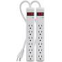 Belkin 2-Pack 6-Outlet Power Strip Surge Protector with 2ft Cord, 200 Joules (2-Pack), White