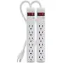 Belkin 2-Pack 6-Outlet Power Strip Surge Protector with 2ft Cord, 200 Joules (2-Pack), White