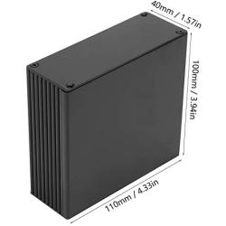 DIY Aluminum Project Box Electronic Junction Box Aluminum Cooling Box Enclosure Case Shell 4 inch Circuit Board Box 40100110mm Black