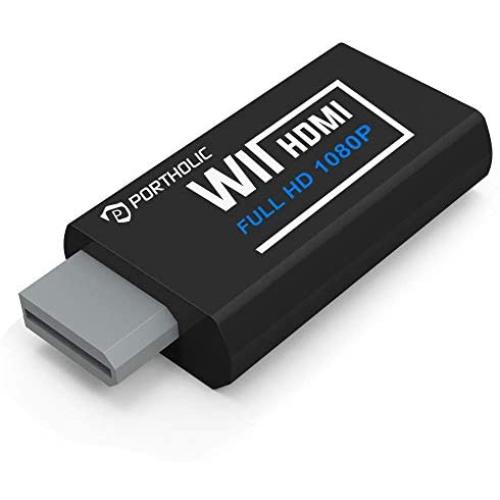 Wii to HDMI Converter 1080P for Full HD Device, Wii HDMI Adapter with 3.5mm Audio Jack&HDMI Output Compatible with Nintendo Wii, Wii U, HDTV, Monitor-Supports Wii Display Modes 720P
