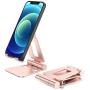 Nulaxy Phone Stand, Fully Foldable, Adjustable Desktop Phone Holder Cradle Dock - Rose Gold