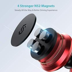 Magnetic Phone Car Mount, Syncwire Universal Car Phone Holder for Dashboard, Cell Phone Car Kits, 360° Adjustable Magnet Cell Phone Mount Compatible with iPhone, Samsung, LG, GPS, Mini Tablet - Red