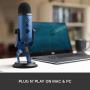 Blue Yeti USB Mic for Recording & Streaming on PC and Mac, 3 Condenser Capsules, 4 Pickup Patterns, Headphone Output and Volume Control, Mic Gain Control, Adjustable Stand, Plug & Play - Midnight Blue