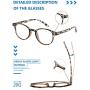 Axot Reading Glasses Blue Light Blocking 5 Pack, Retro Computer Glasses Anti Eye Strain/Glare/Headache for Women Men