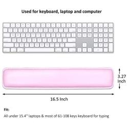 ProElife Premium Wrist Rest PU Leather Soft Wrist Support Pad for Office/Home/Business, Soft Cushion Memory Foam Interior Pain Relief Wrist Pad for Keyboard/Laptop/Computer, 16.5-inch (Pink)