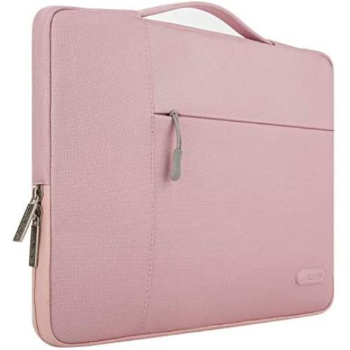 MOSISO Laptop Sleeve Compatible with MacBook Air 11 inch, 11.6-12.3 inch Acer Chromebook R11/HP Stream/Samsung/ASUS/Surface Pro X/7/6/5/4/3, Polyester Multifunctional Briefcase Bag, Pink