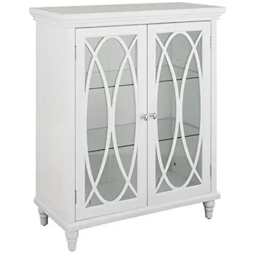 Elegant Home Fashions Florence 2 Door Floor Cabinet in White