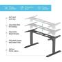 Electric Standing Desk Frame Dual Motor. Adjustable Height and Width, 3 Stages Legs for sit Stand Home Office desks suites Tops from 48'' to 73'' FLT-02 Black