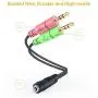 MillSO Headset Splitter 3.5mm for Computer CTIA Jack Headset Adapter Mic and Audio Headphone Splitter Cable with Separate Microphone and Headphone Connector for Gaming Headset to PC - 8inch/20CM Black
