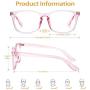 Frolesant Blue Light Glasses for Women, Anti Eye Eyestrain Reading Gaming Glasses Non Prescription, Computer Reading Eyeglasses for Men - 3 Pack