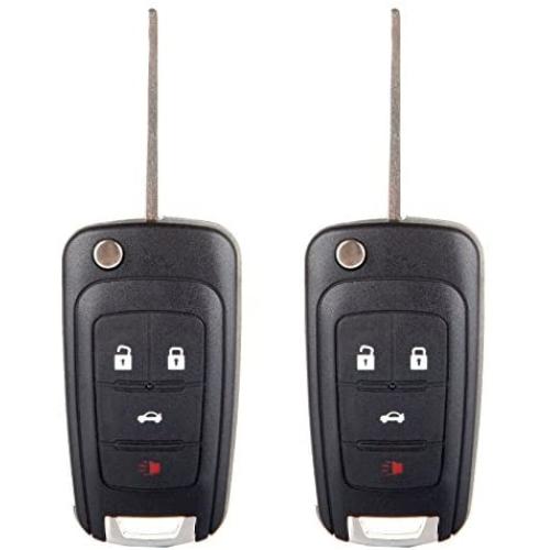 SCITOO 2X Keyless Entry Remote Uncut Flip Key Fob 4-Button Chevrolet Malibu Camaro Cruze Equinox OHT01060512