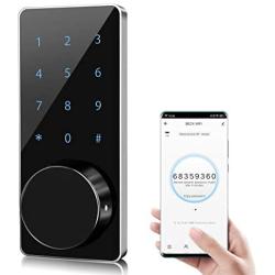 Door Lock WiFi,Smart Lock,Smart Electronic Door Lock with keyless,Touchscreen,Mechanical Keys Enabled Auto Lock Alarm Technology for Home,Hotel,Apartment and Office (with WiFi)