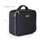 ROWNYEON Travel Makeup Bag Makeup Organizer Case Makeup Train Case Makeup Artist Bag Portable Cosmetic Bag Gift for Women with EVA Adjustable Dividers Small Black