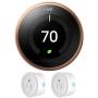 Nest T3021US Learning Thermostat 3rd Gen (Copper) + Deco Gear 2 Pack Wifi Smart Plug