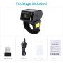 Eyoyo 1D Wireless Ring Barcode Scanner, Compatible with Bluetooth Function & 2.4GHz Wireless & Wired Connection, Portable Wearable Mini Finger Bar Code Reader Work with Windows, Mac OS, Android 4.0+,