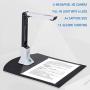 Document Camera Scanner Portable Scanner Max Scan Size A4 HD for Teacher Online Class Meeting with SDK & Twain, Multiple Language OCR, 6 LED, 5Mega-Pixel（Only Work with Windows