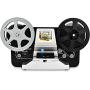 8mm & Super 8 Reels to Digital MovieMaker Film Sanner Converter, Pro Film Digitizer Machine with 2.4'' LCD, Black (Convert 3 inch and 5 inch 8mm Super 8 Film reels into Digital) with 32 GB SD Card