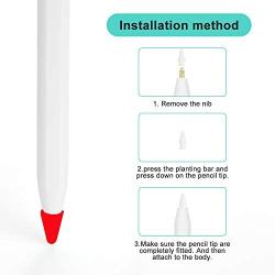ZALU Compatible with Apple Pencil Tips Replacement for 2nd Gen, Silicone Nibs Cover Writing Protection for iPad Pencil (Red-5 pcs)