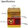 HeQiao Novelty Digital Piggy Bank Electronic Automatic Rolled-into Paper Money Box Password Safe Coin Banks for Gifts (Gold)