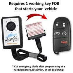 Simple Key Fob Programmer for Many Chrysler, Dodge, Jeep Vehicles with 5 Button Smart Keyless Entry Key FOB