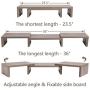 Superjare Monitor Stand Riser, Adjustable Screen Stand for Laptop Computer/TV/PC, Multifunctional Desktop Organizer - Cream Gray