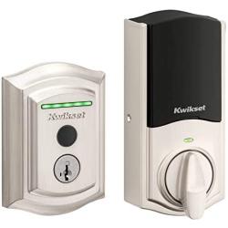 Kwikset Halo Touch Traditional Arched Wi-Fi Fingerprint Smart Lock No Hub Required featuring SmartKey Security in Satin Nickel (99590-001)