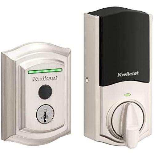 Kwikset Halo Touch Traditional Arched Wi-Fi Fingerprint Smart Lock No Hub Required featuring SmartKey Security in Satin Nickel (99590-001)