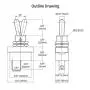 Baomain Toggle Switch SPST ON-Off Type 2 Pin 12V 10A with Waterproof Cover for Auto Car