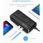 BESTEK 200W Power Inverter DC 12V to 110V AC Inverter with 4.2A 4-Port USB Car Adapter (Black)